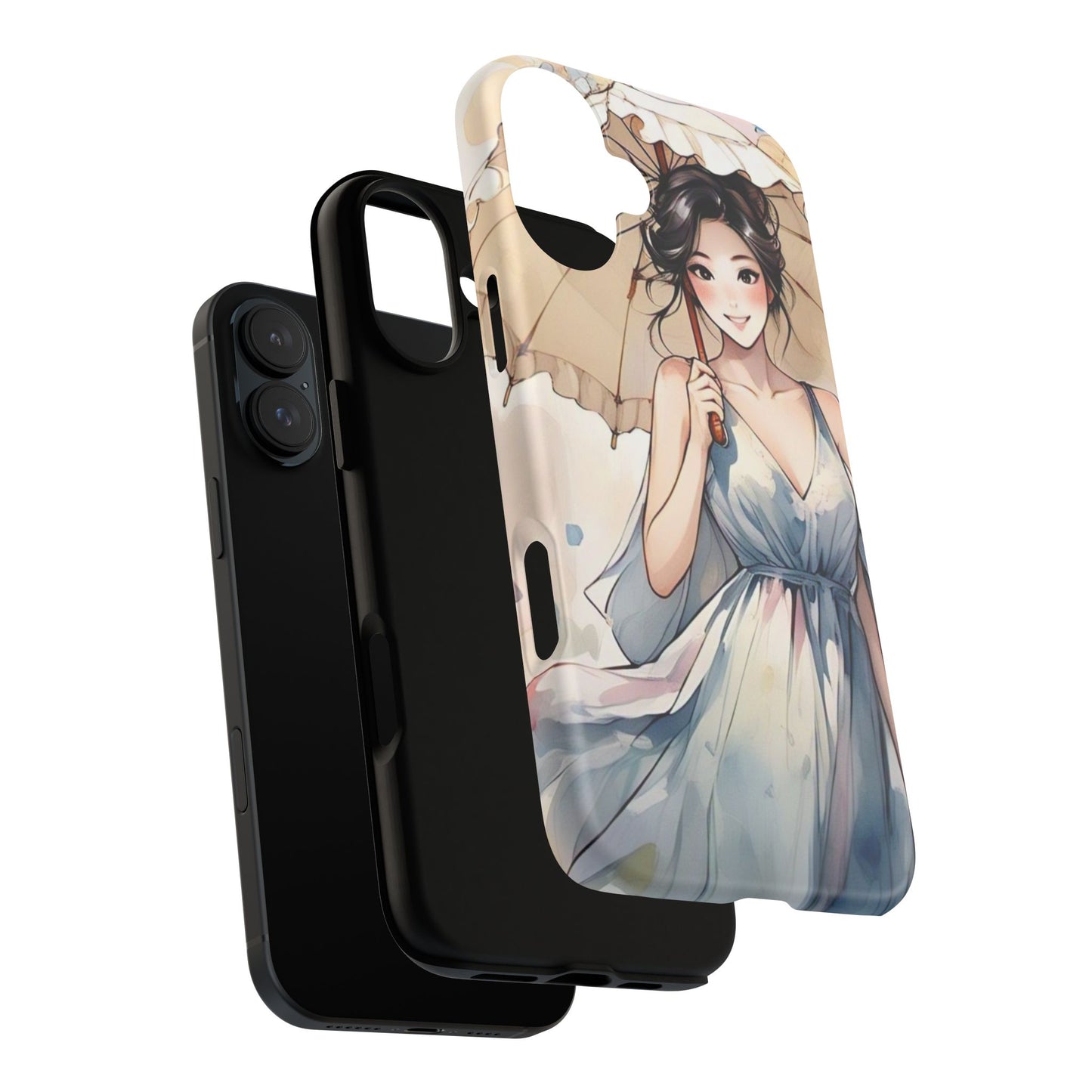 Elegant Floral Phone Case with Umbrella Design