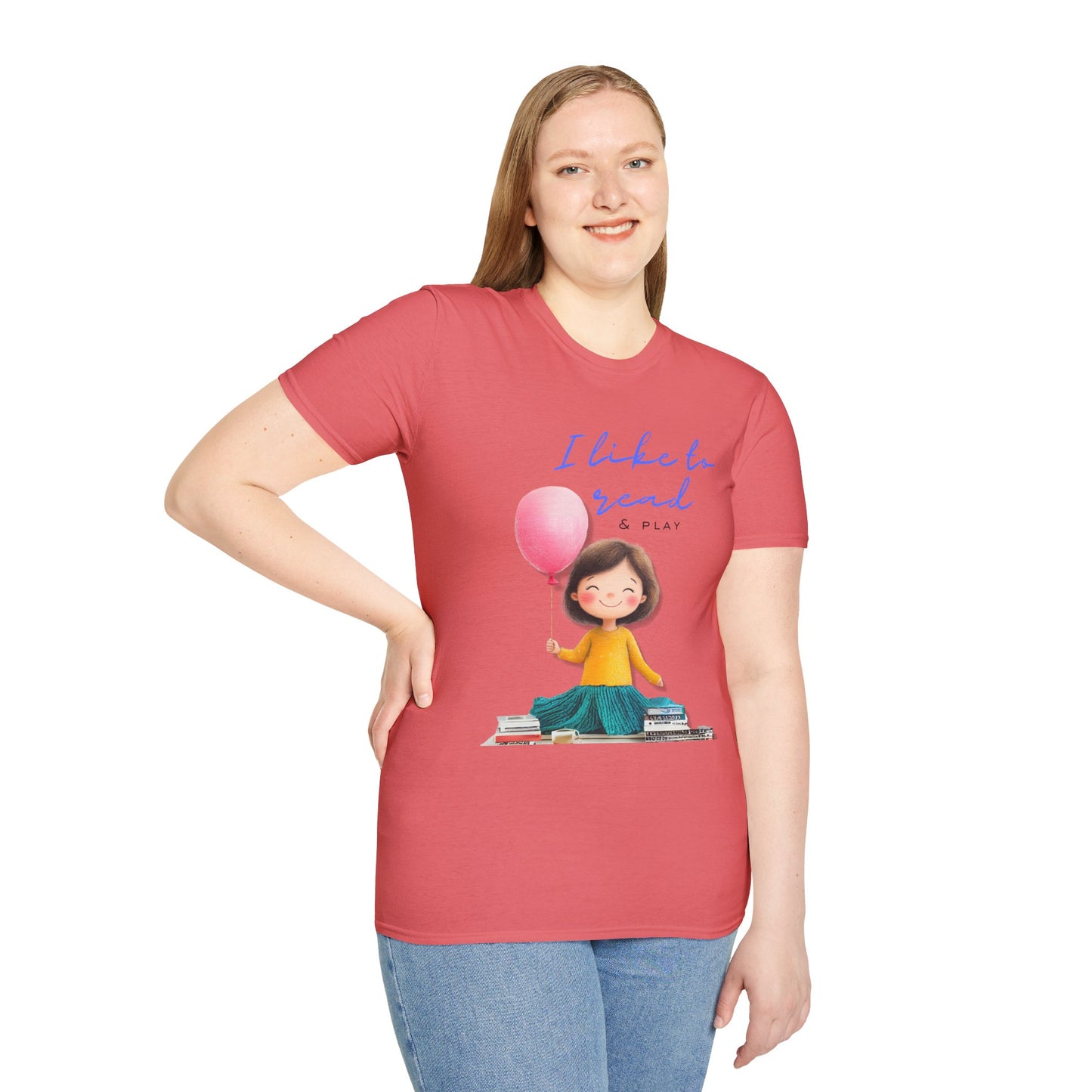 Women's Fun T-Shirt - "I Like to Read & Play"
