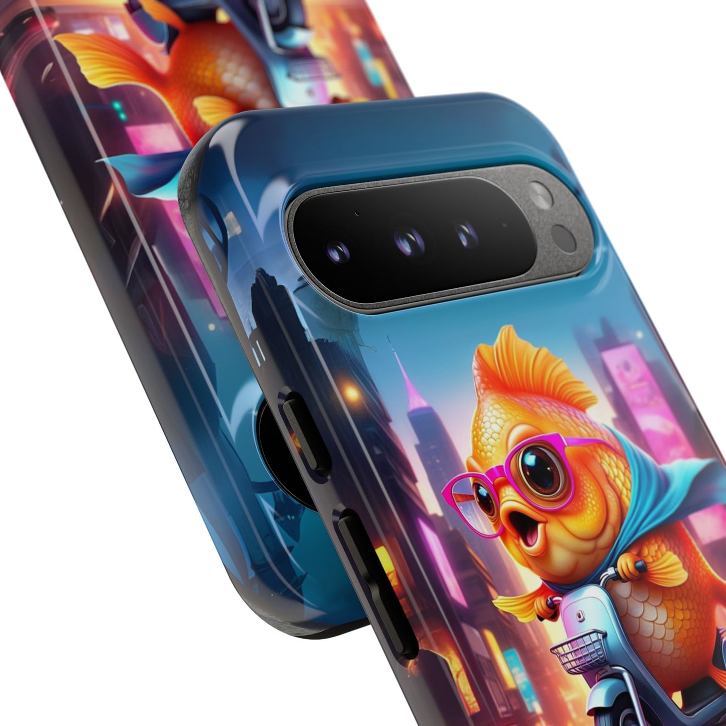 Adventures of Miss Goldfish Phone Case - Fun & Colorful Tough Cover for Fish Lovers