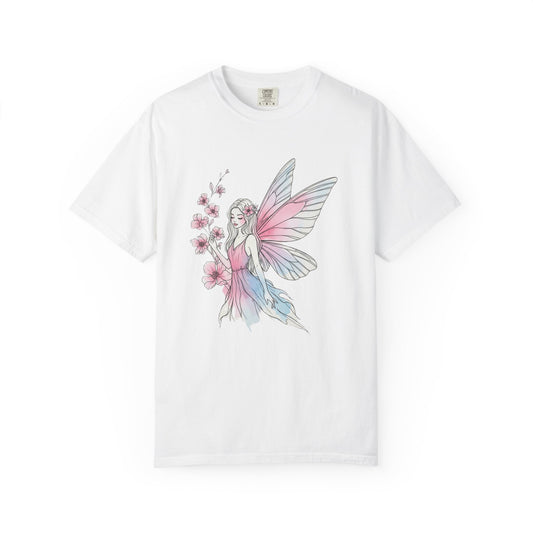 Whimsical Fairy T-Shirt - Eco-Friendly Tee, Vintage Style Shirt, Gift for Her, Fairy Lovers Gift, Summer Apparel, Spring Fashion