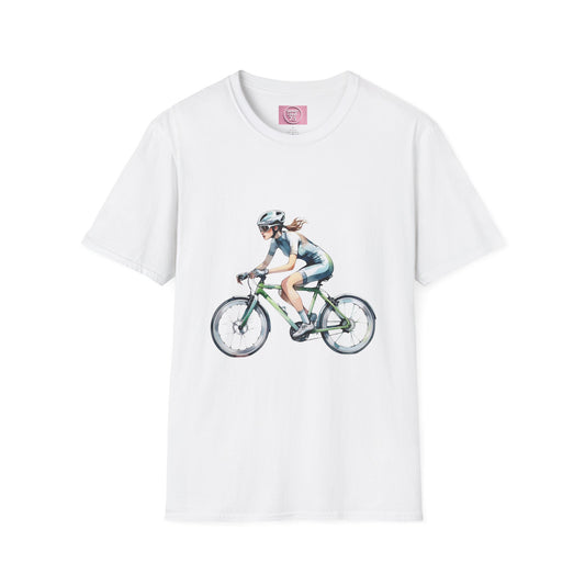 Cycling Enthusiast Softstyle T-Shirt – Sporty Graphic Tee for Bikers