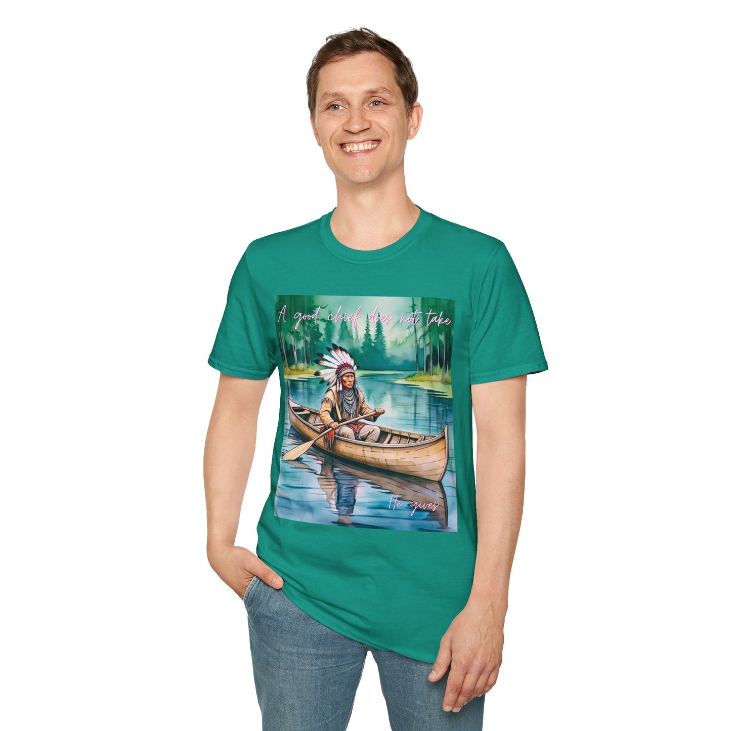 Adventure-Inspired Unisex Softstyle T-Shirt - Canoe Design
