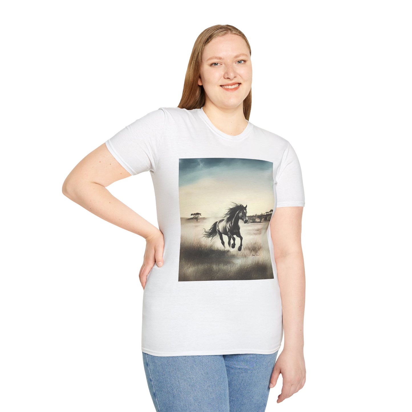 Majestic Horse Unisex Softstyle T-Shirt - Nature Inspired Graphic Tee