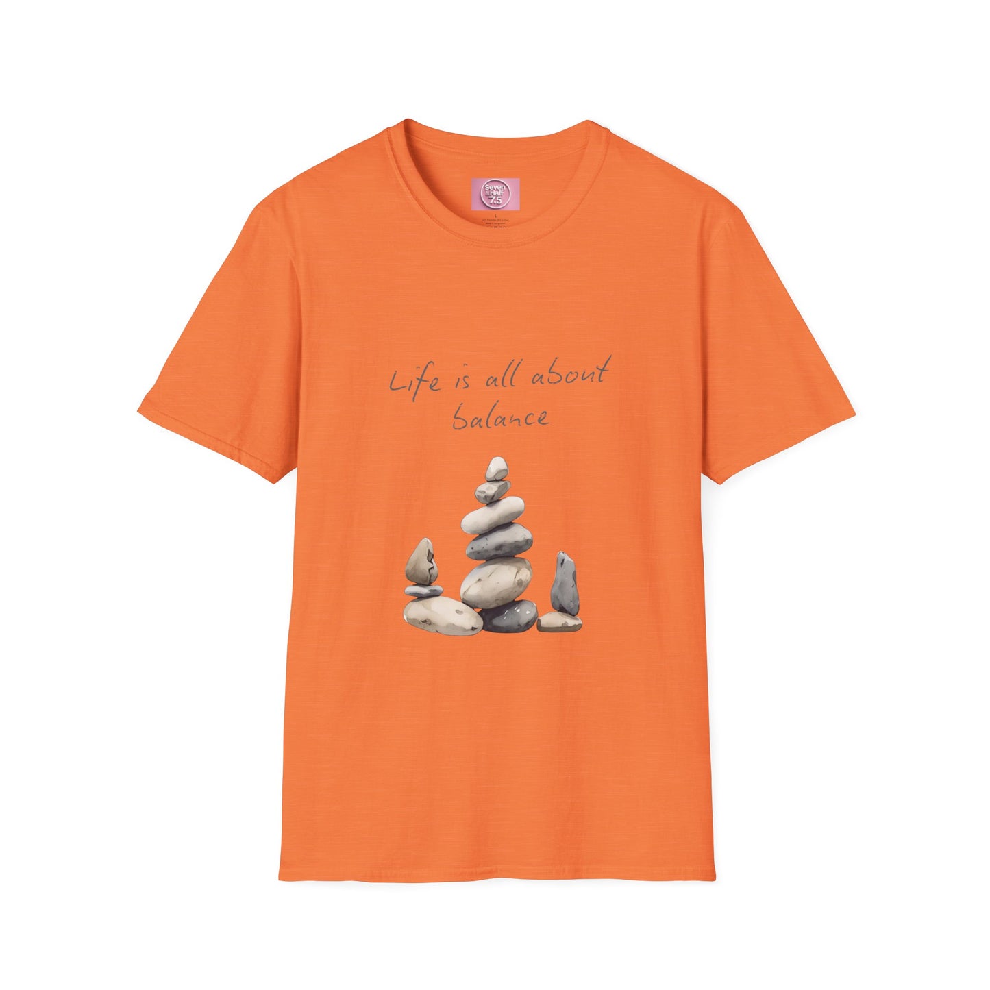 Unisex Softstyle T-Shirt - "Life is all about Balance" Design - Perfect for Mindfulness and Relaxation