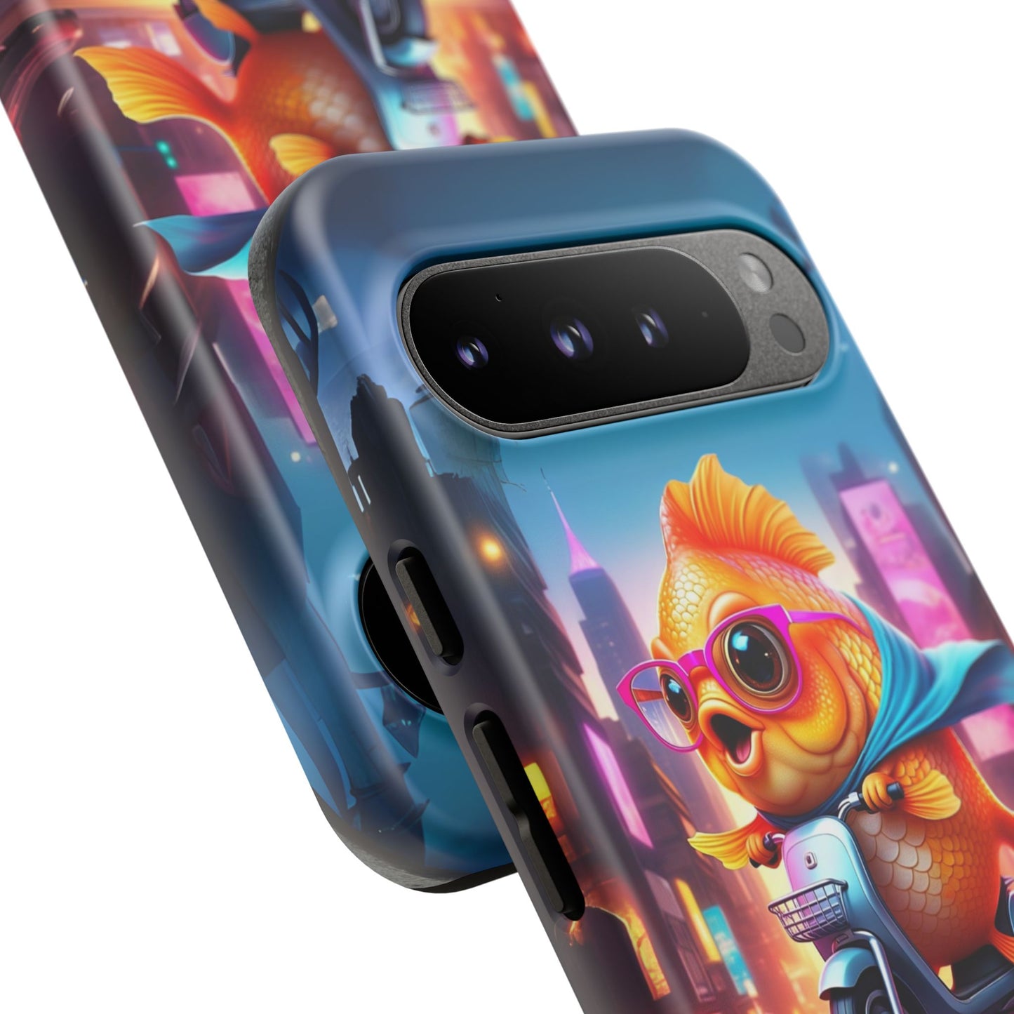 Adventures of Miss Goldfish Phone Case - Fun & Colorful Tough Cover for Fish Lovers