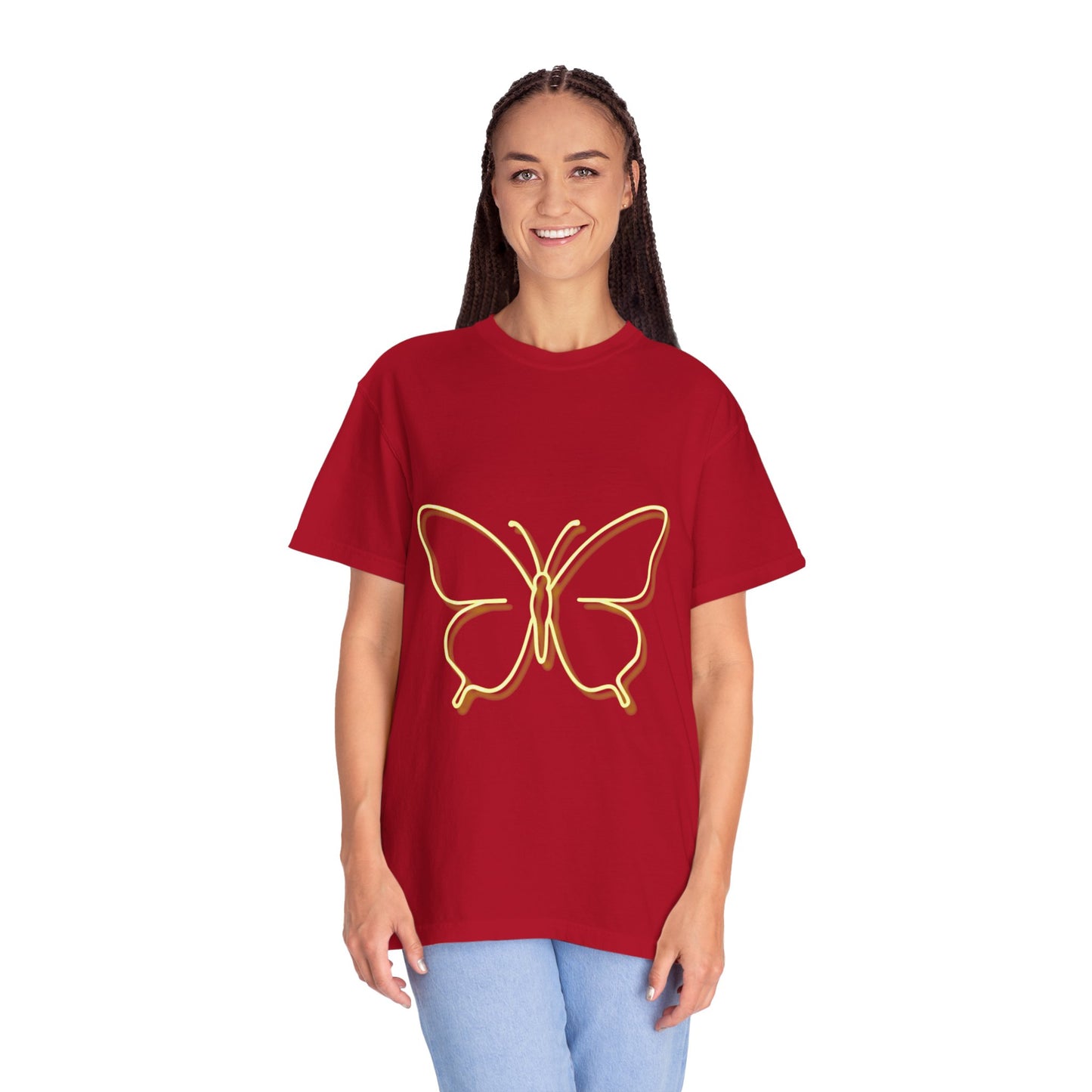 Butterfly Neon Unisex Garment-Dyed T-Shirt | Casual Wear for Nature Lovers