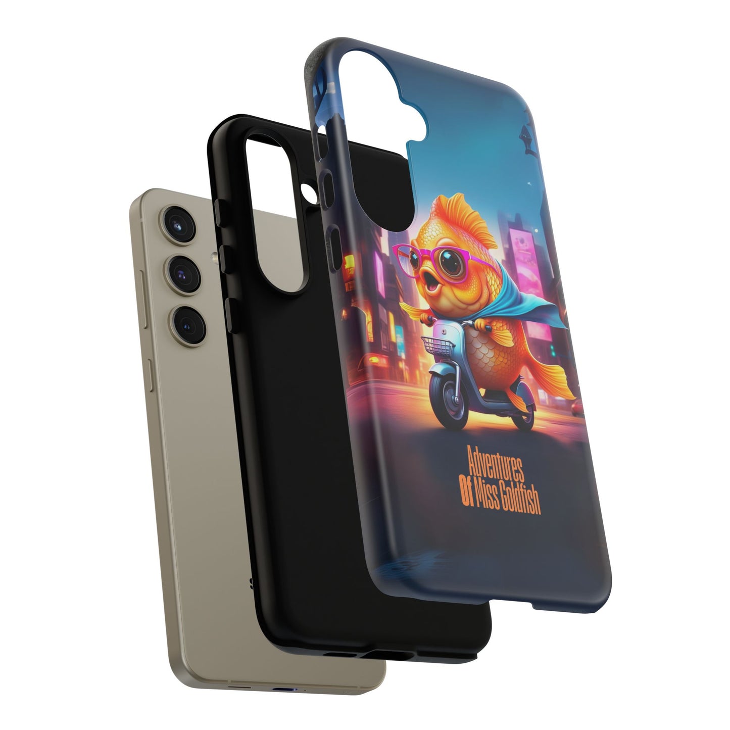 Adventures of Miss Goldfish Phone Case - Fun & Colorful Tough Cover for Fish Lovers