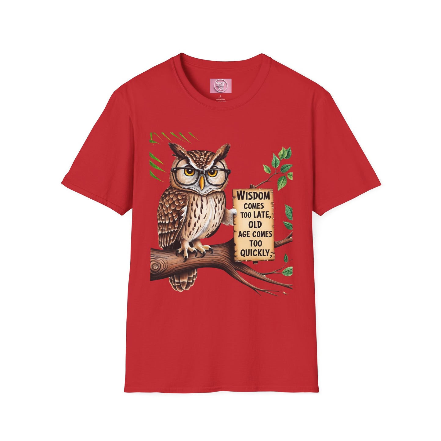 Wisdom Owl Unisex Softstyle T-Shirt - Inspirational Nature Tee