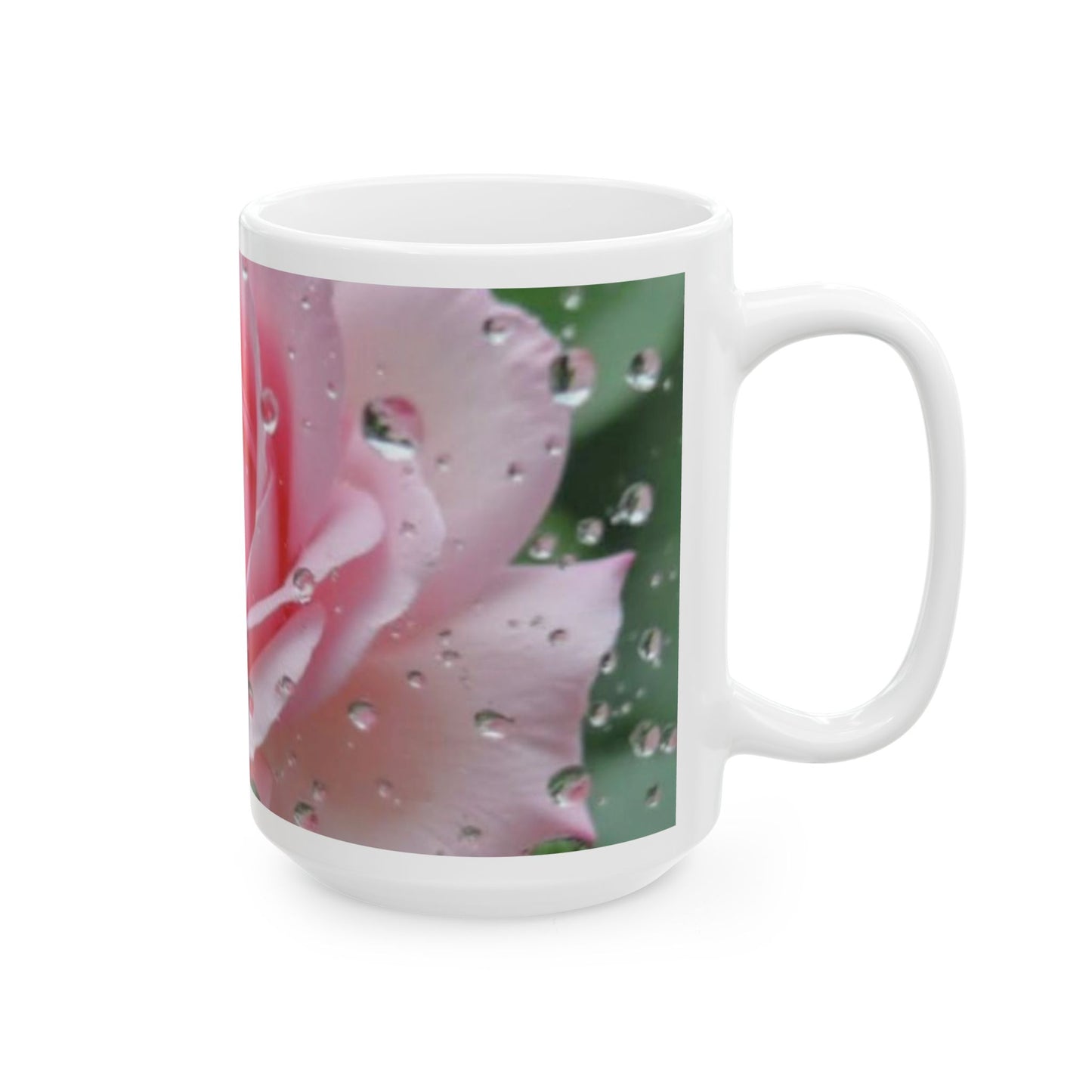Pink Rose Ceramic Mug - 11oz & 15oz, Perfect Gift for Flower Lovers