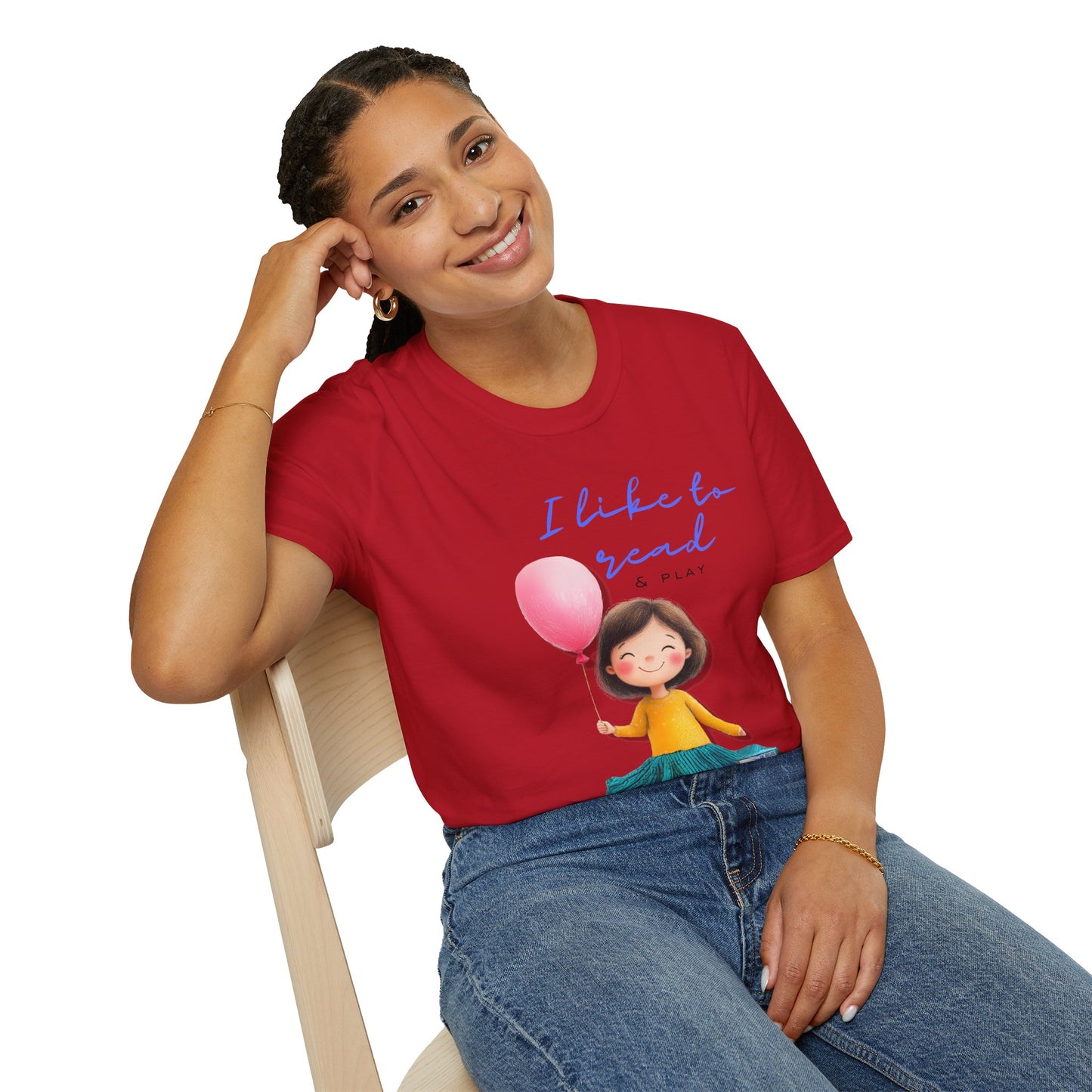 Women's Fun T-Shirt - "I Like to Read & Play"