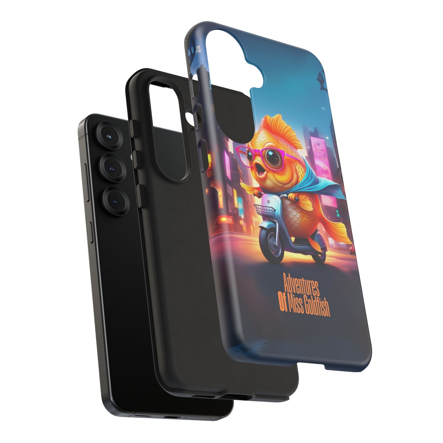 Adventures of Miss Goldfish Phone Case - Fun & Colorful Tough Cover for Fish Lovers