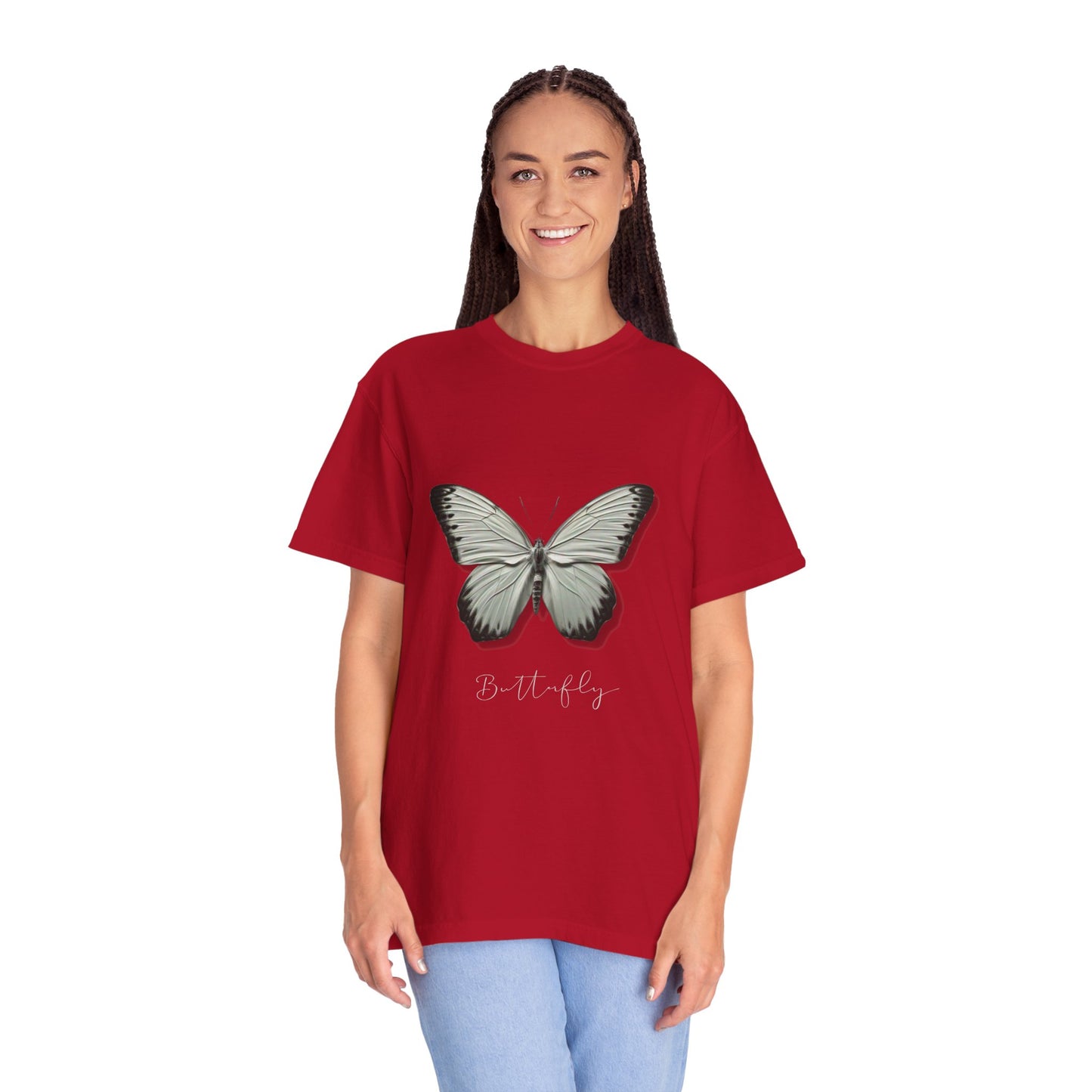 Butterfly Unisex Garment-Dyed T-Shirt – Nature-Inspired Casual Wear