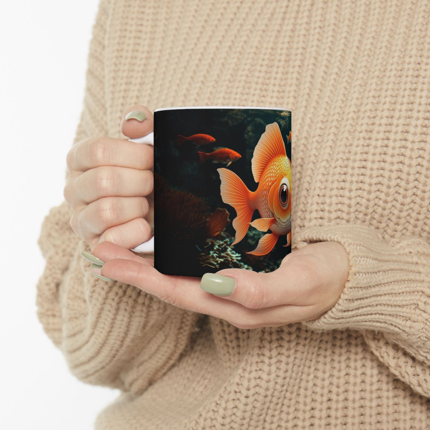 Whimsical Goldfish Ceramic Mug - Perfect for Aquatic Lovers