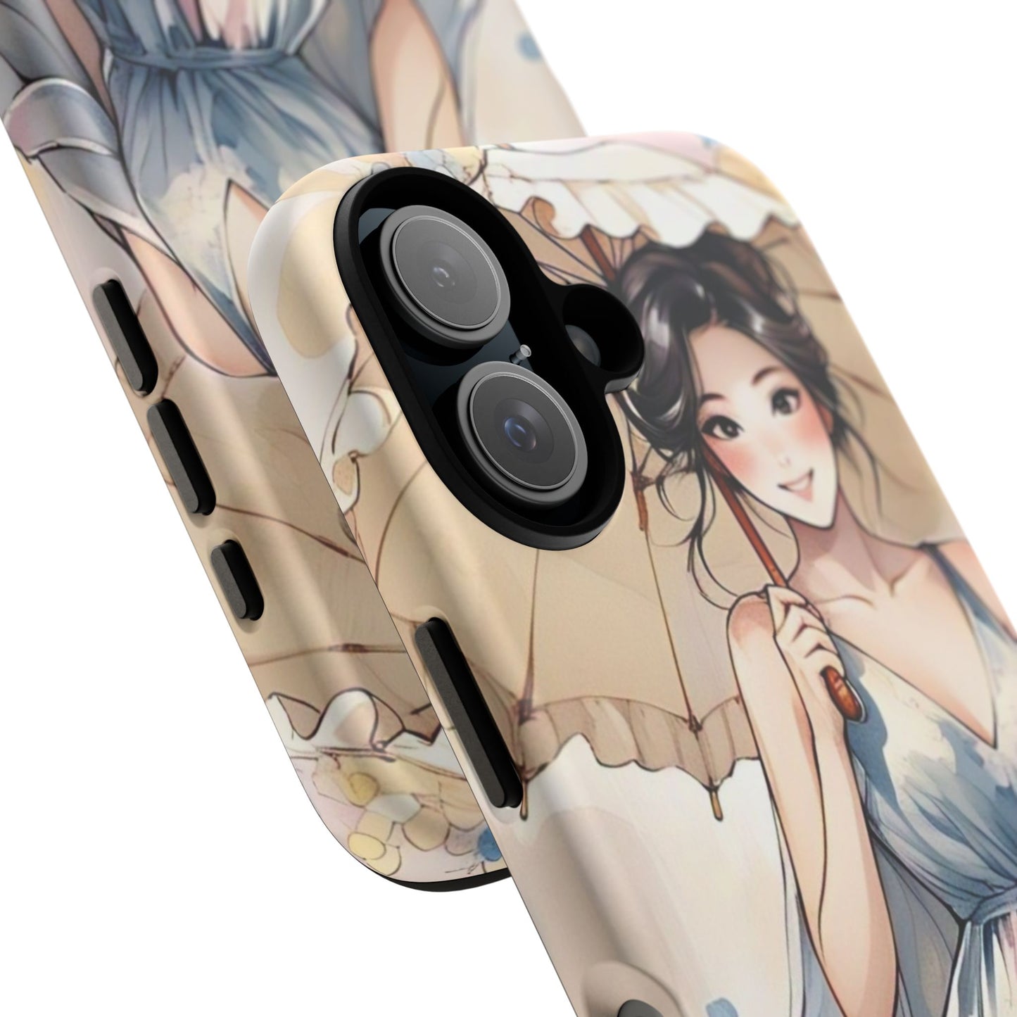 Elegant Floral Phone Case with Umbrella Design