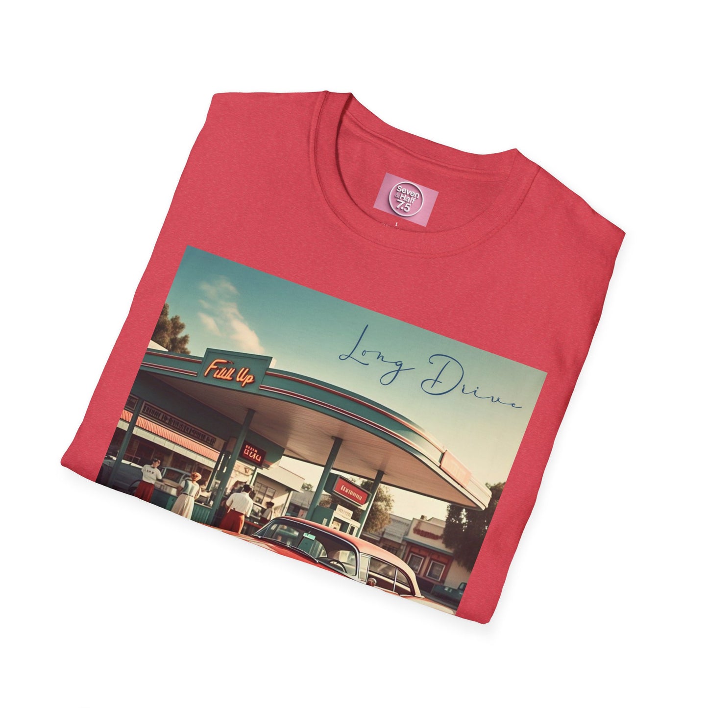 Retro Car Unisex Softstyle T-Shirt - Long Drive Graphic Tee