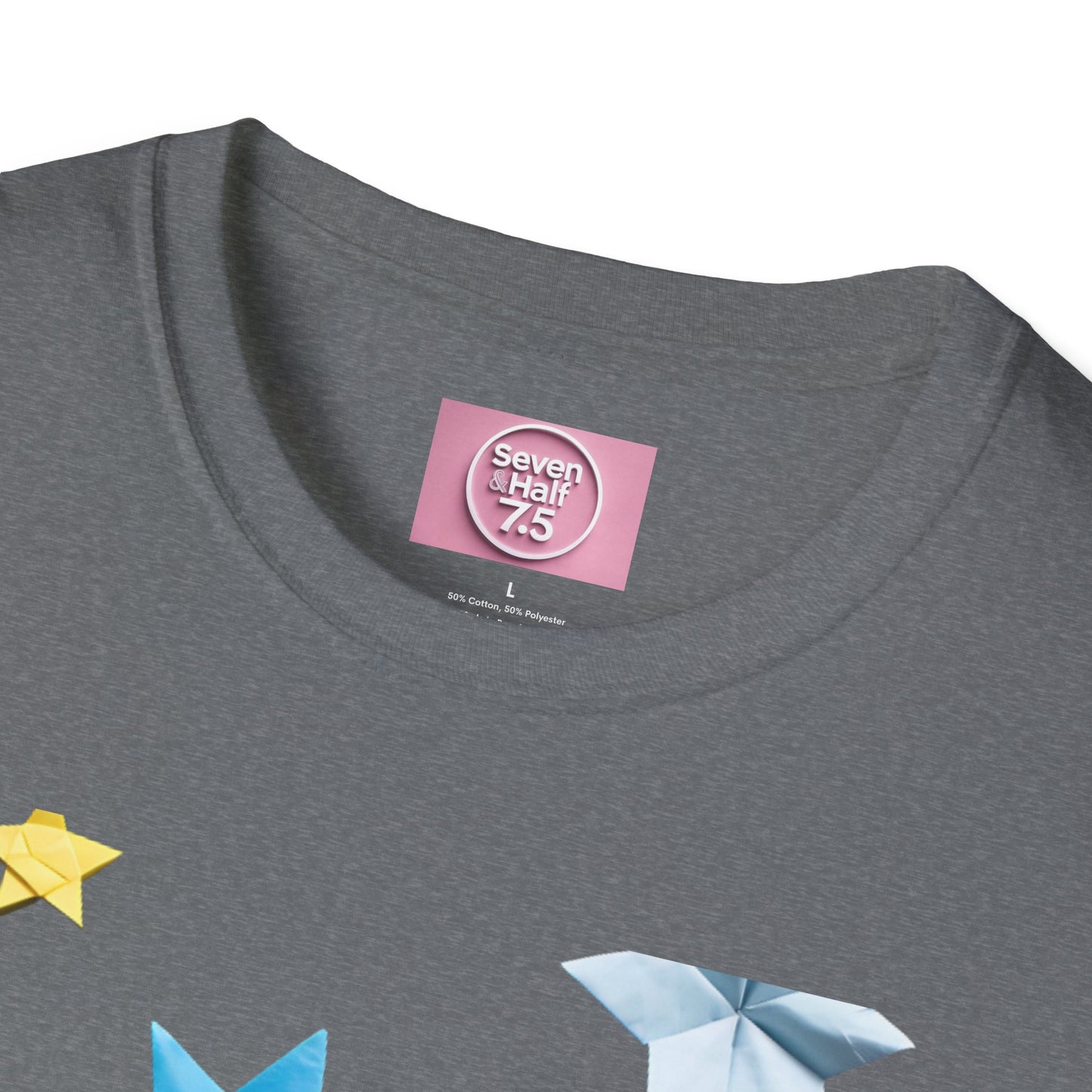 Origami Star Unisex Softstyle T-Shirt - Colorful Paper Art Tee for Creative Souls