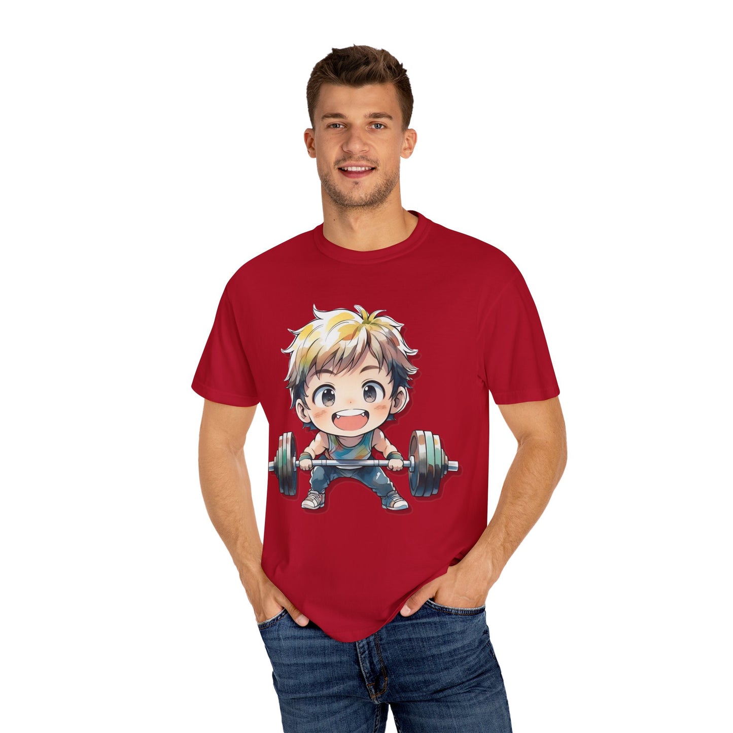 Cute Cartoon Weightlifter Unisex T-shirt - Perfect for Fitness Lovers