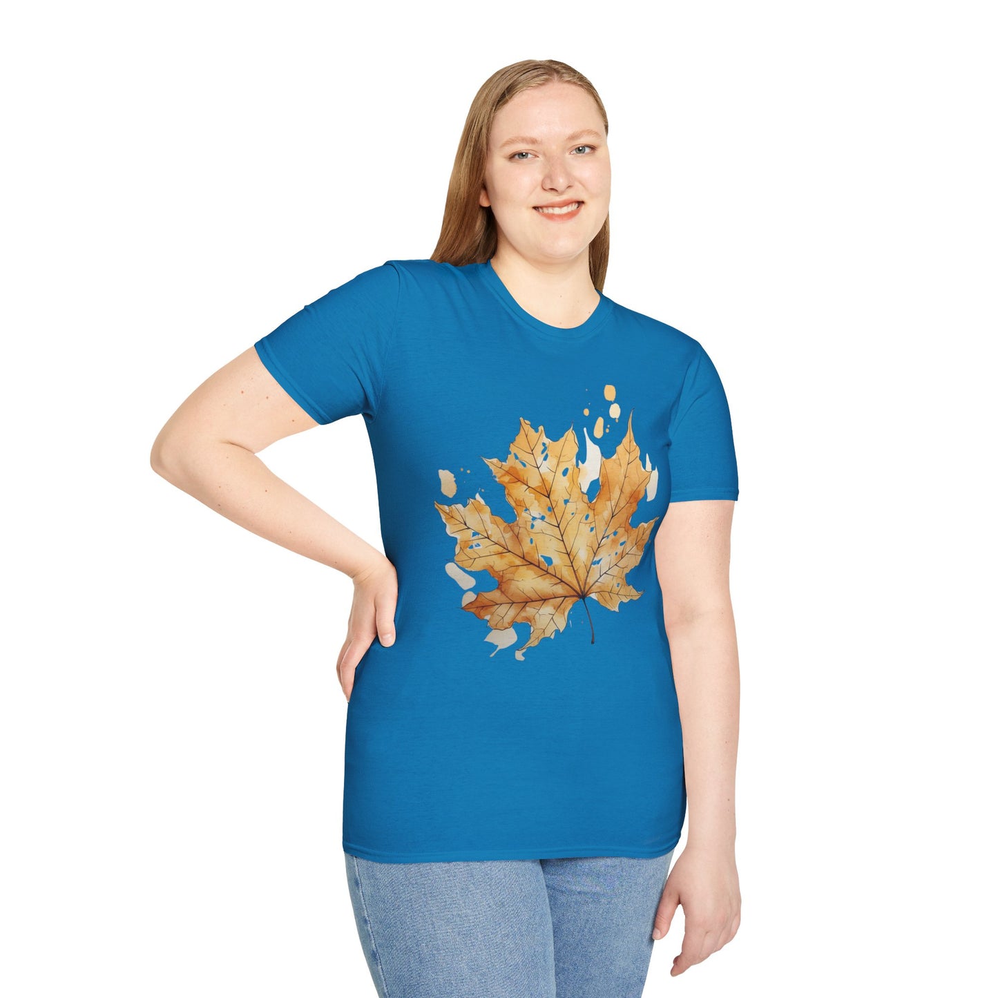 Autumn Leaf Unisex Softstyle T-Shirt - Cozy Fall Vibe Tee