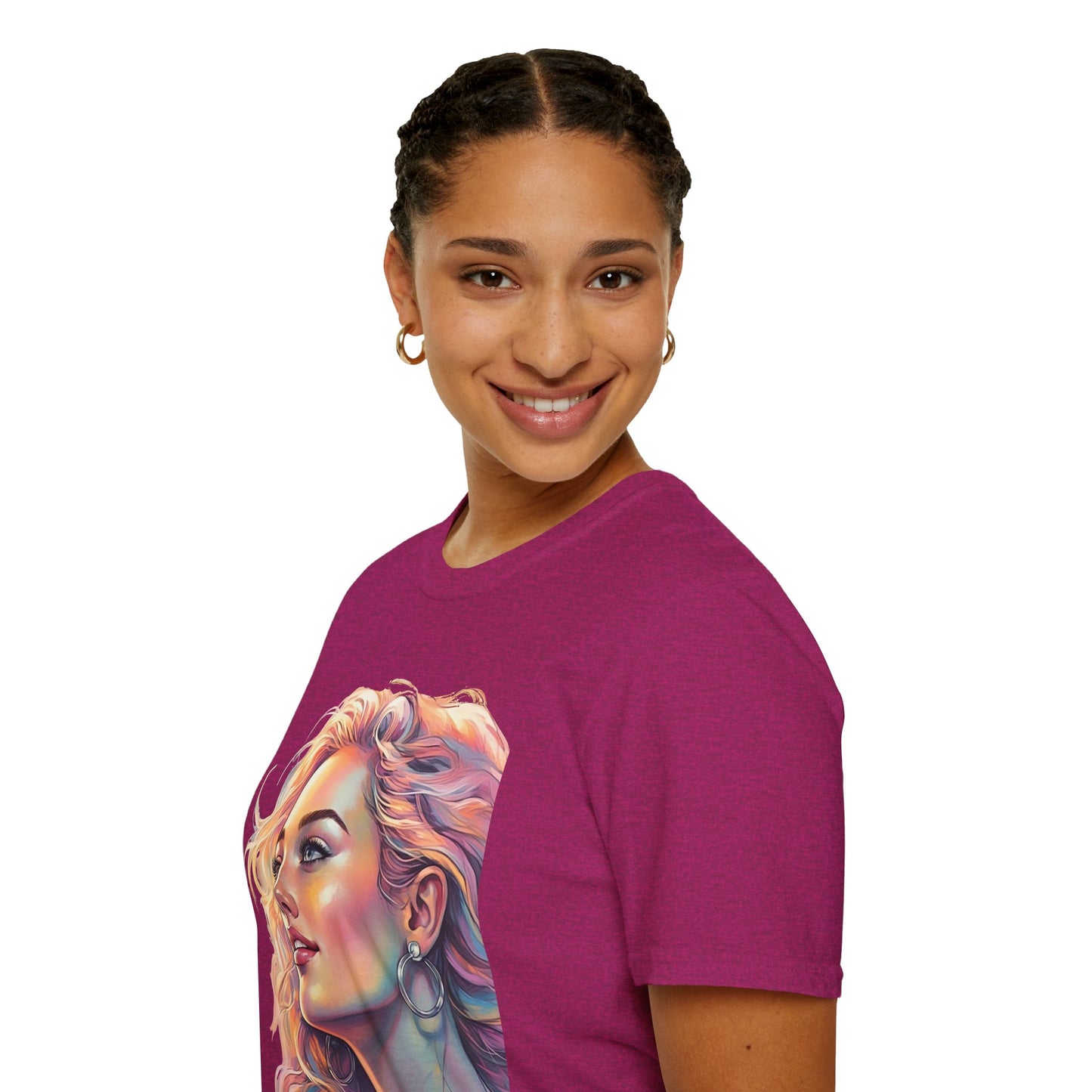Artistic Women's Portrait T-Shirt - Women's Softstyle Tee for Creative Souls