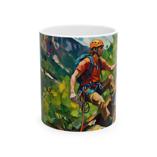 Adventure Climber Ceramic Mug (11oz, 15oz) - Perfect for Outdoor Enthusiasts