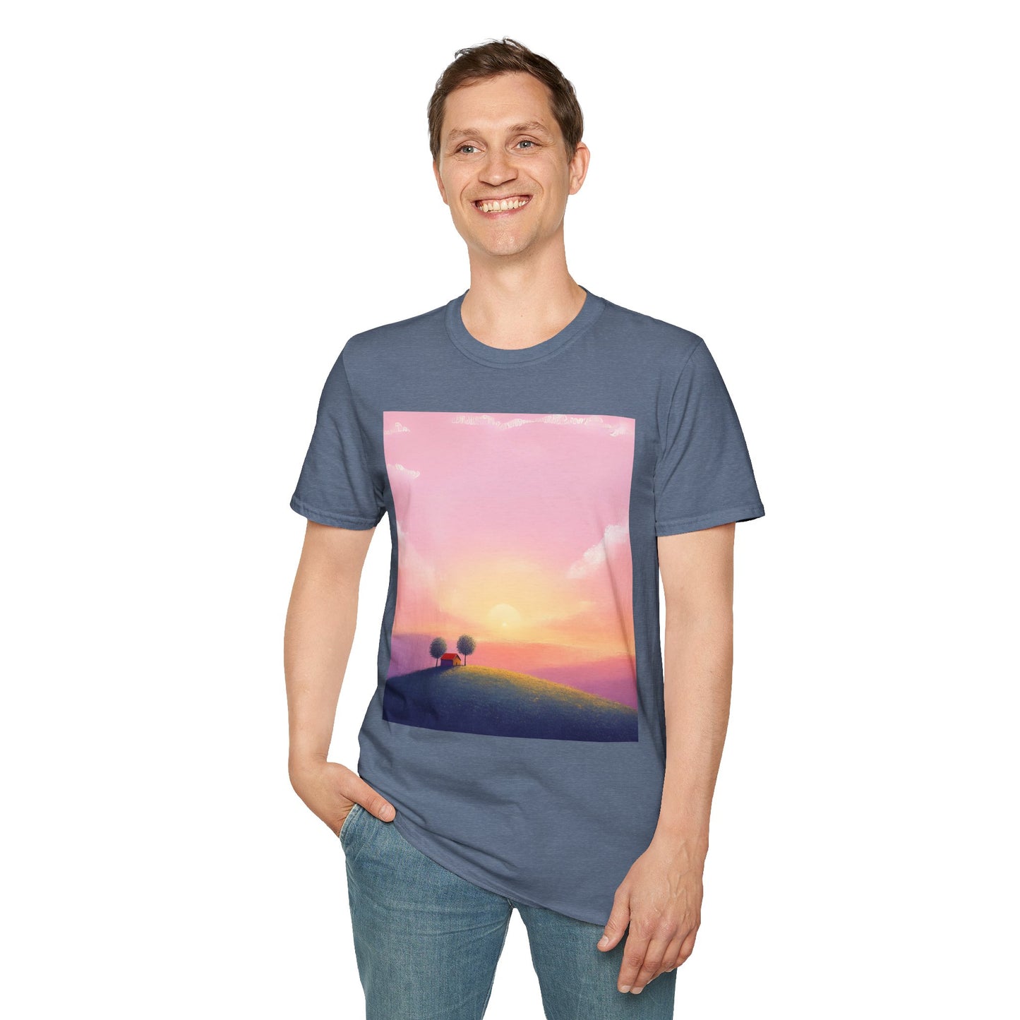 Serene Sunset Unisex Softstyle T-Shirt - Perfect for Nature Lovers