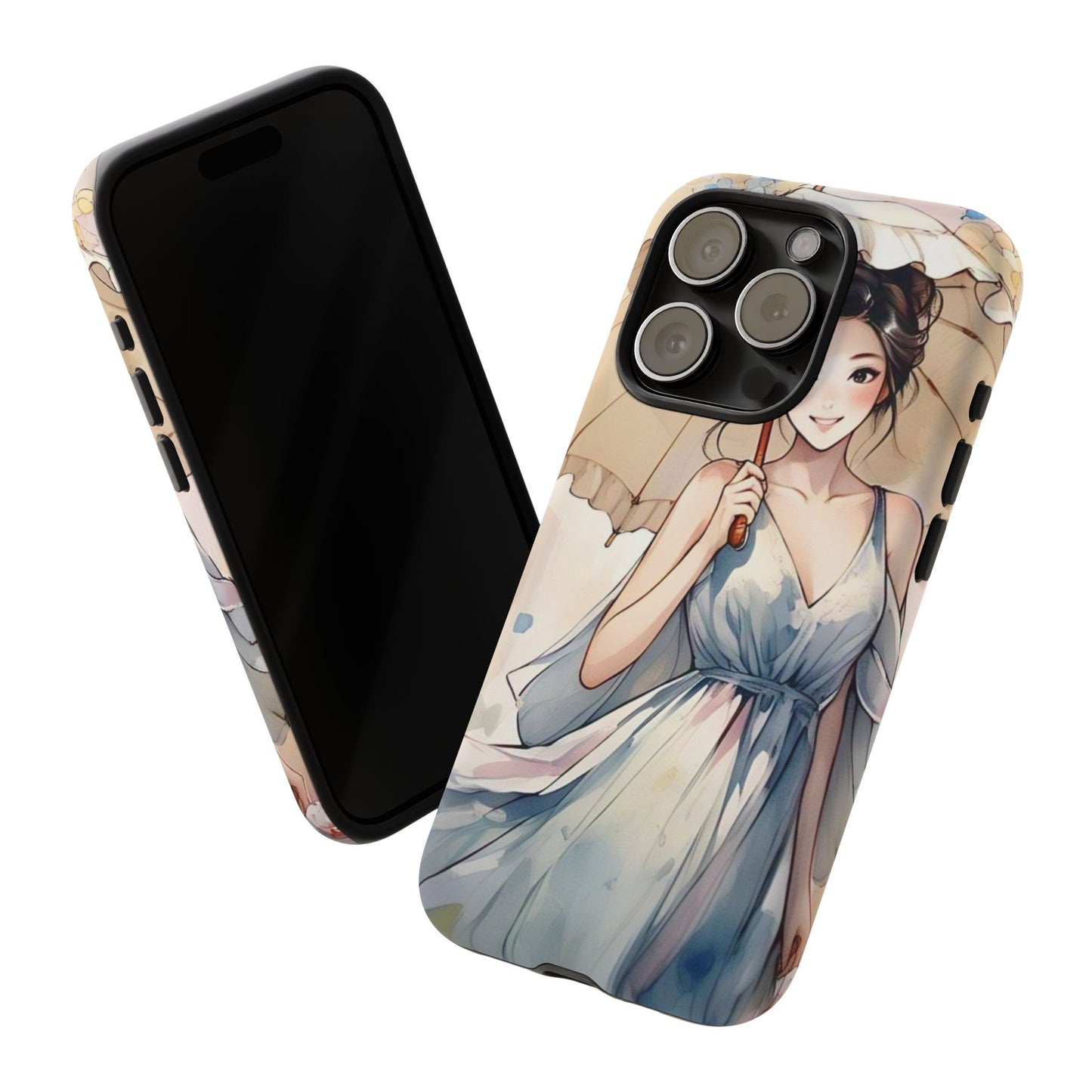 Elegant Floral Phone Case with Umbrella Design