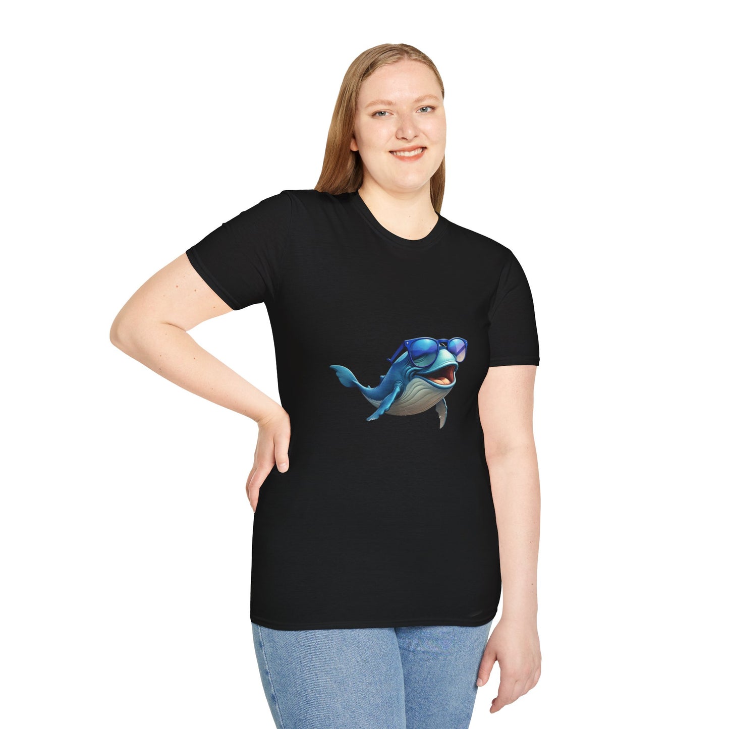 Cool Sunglasses Whale Unisex Softstyle T-Shirt