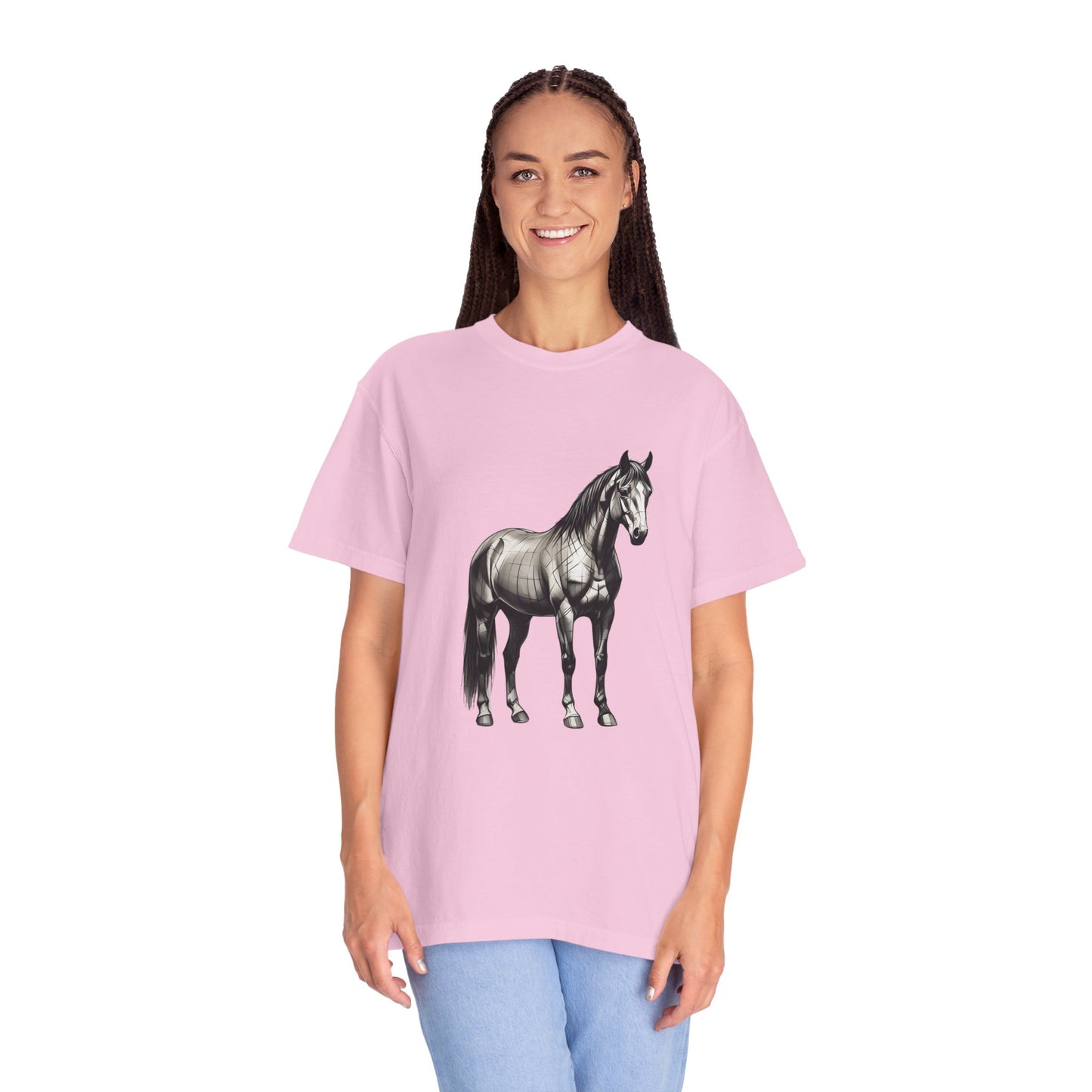Equestrian Vibe Unisex Garment-Dyed T-Shirt - Horse Design