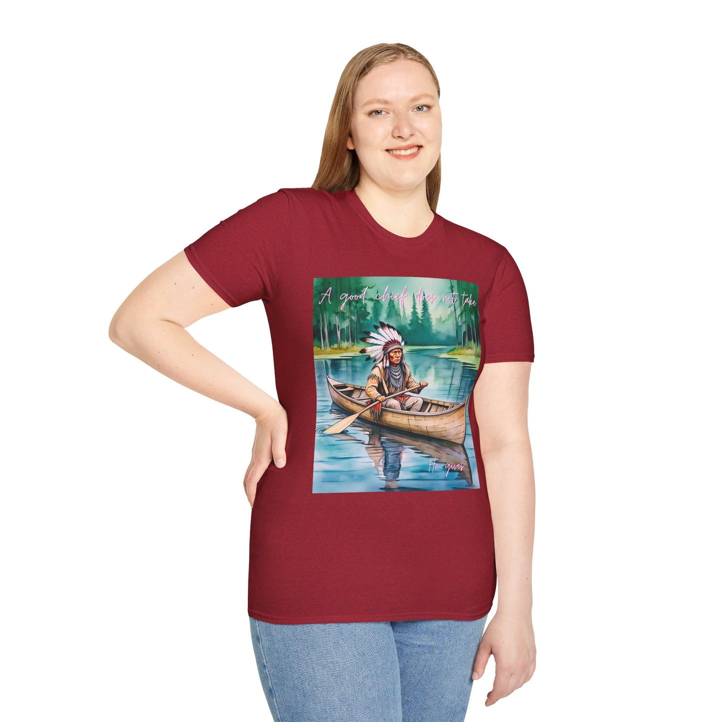 Adventure-Inspired Unisex Softstyle T-Shirt - Canoe Design