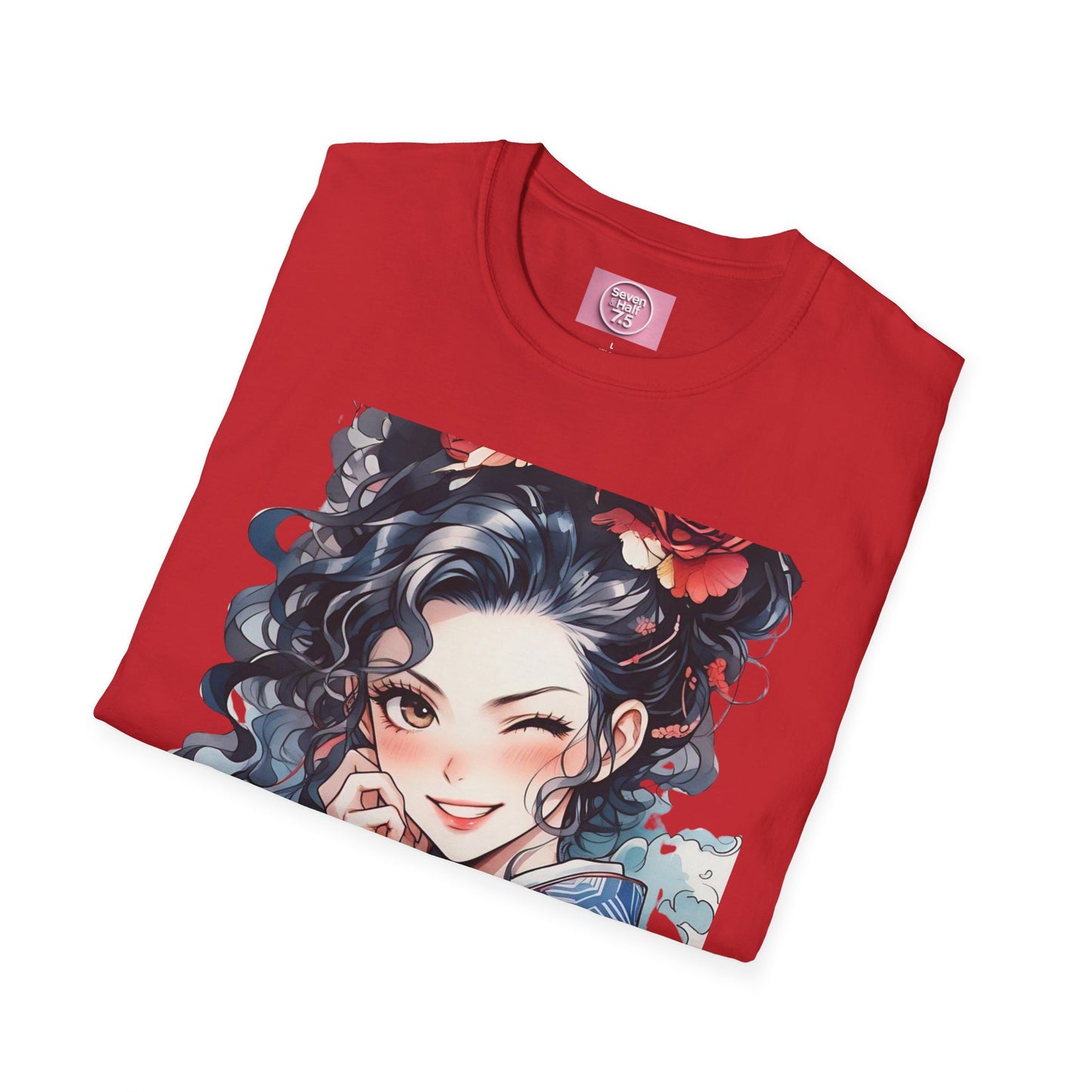 Stylish Unisex Softstyle T-Shirt - Charming Kimono Girl Design