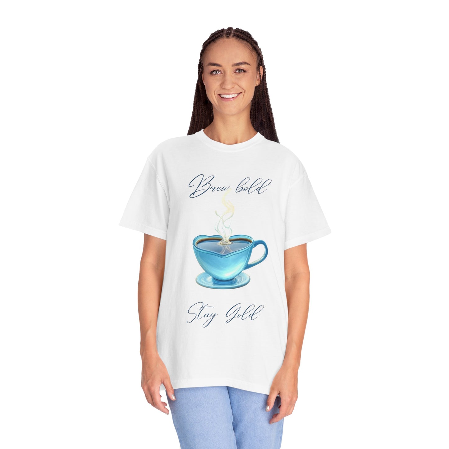 Brew Bold Unisex Garment-Dyed T-Shirt - Coffee Lover's Design