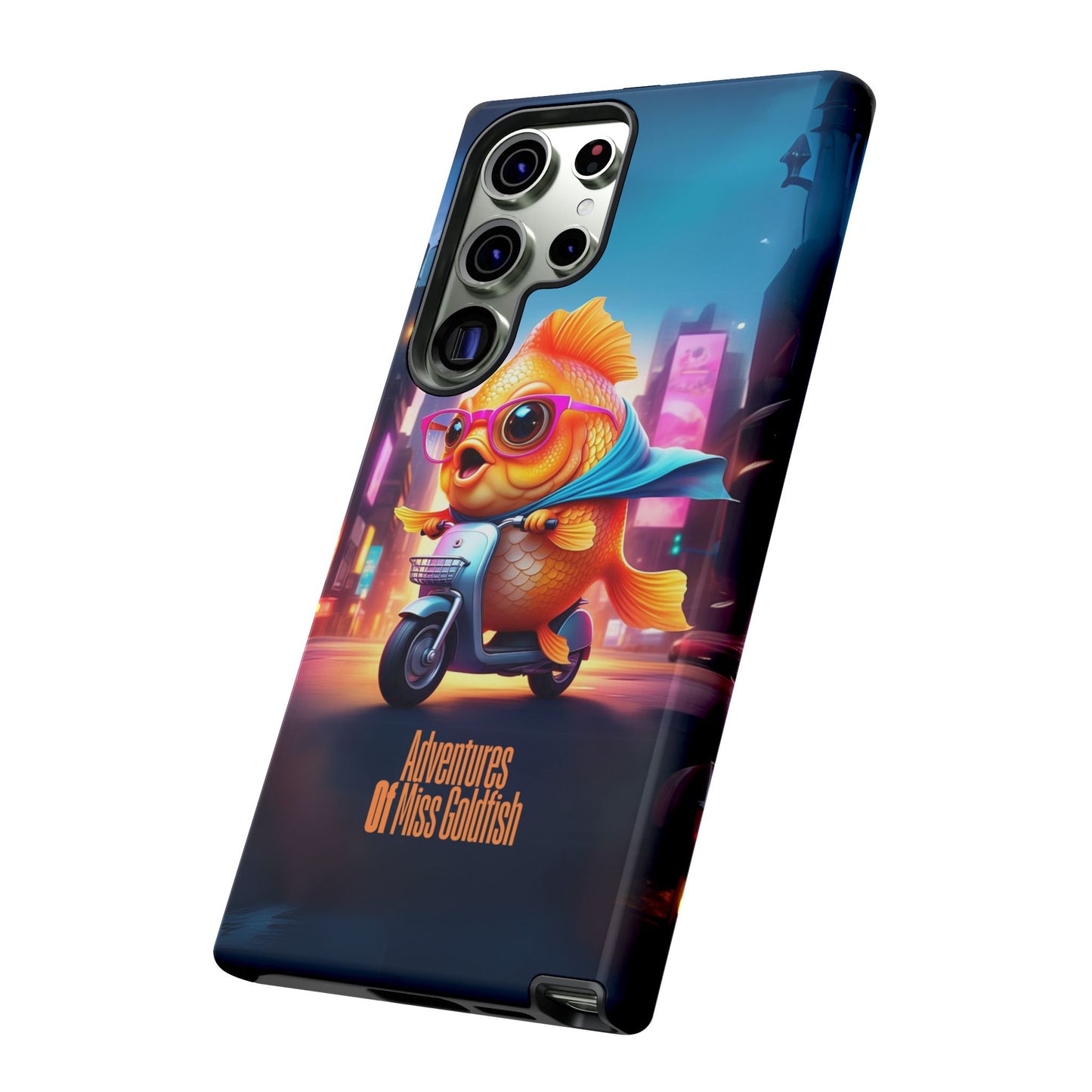 Adventures of Miss Goldfish Phone Case - Fun & Colorful Tough Cover for Fish Lovers