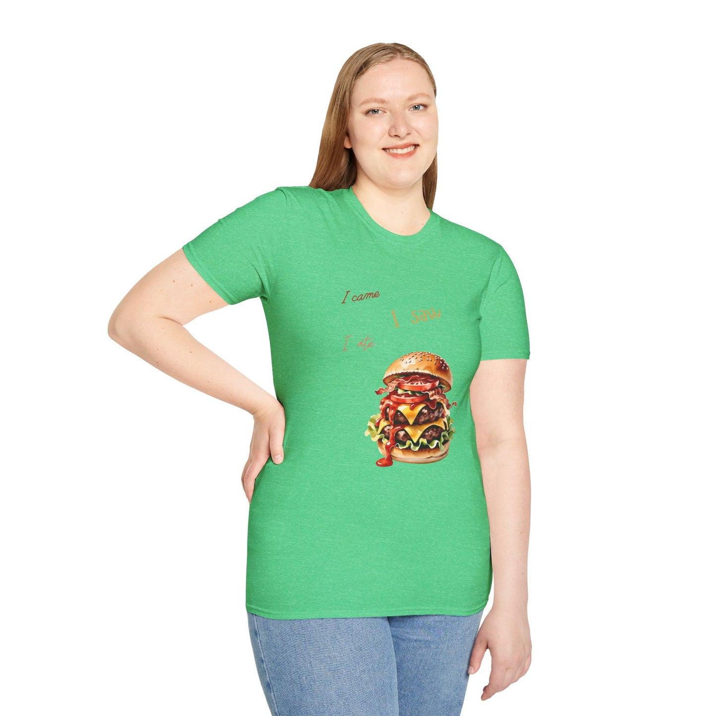 I Came, I Ate Burger Graphic Unisex Softstyle T-Shirt