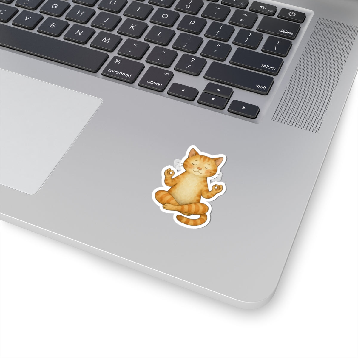 Meditating Cat Kiss-Cut Stickers | Cute Cat Design for Cat Lovers | Perfect for Laptops, Water Bottles, and Gift Wrapping