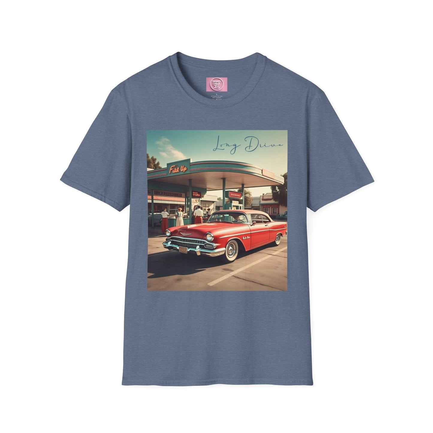 Retro Car Unisex Softstyle T-Shirt - Long Drive Graphic Tee
