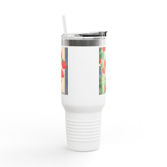 Strawberry Floral Insulated Travel Mug - 40oz