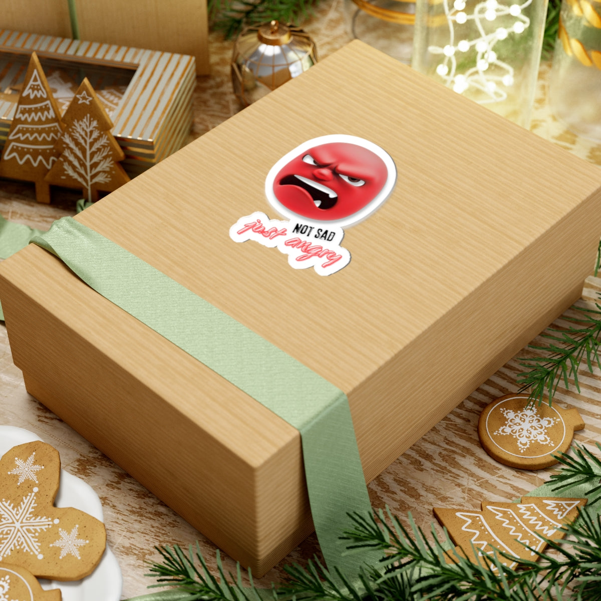 Angry Emoji Kiss-Cut Stickers for Expressive Decor & Gifts