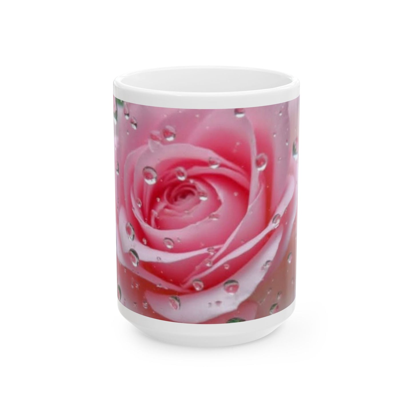 Pink Rose Ceramic Mug - 11oz & 15oz, Perfect Gift for Flower Lovers