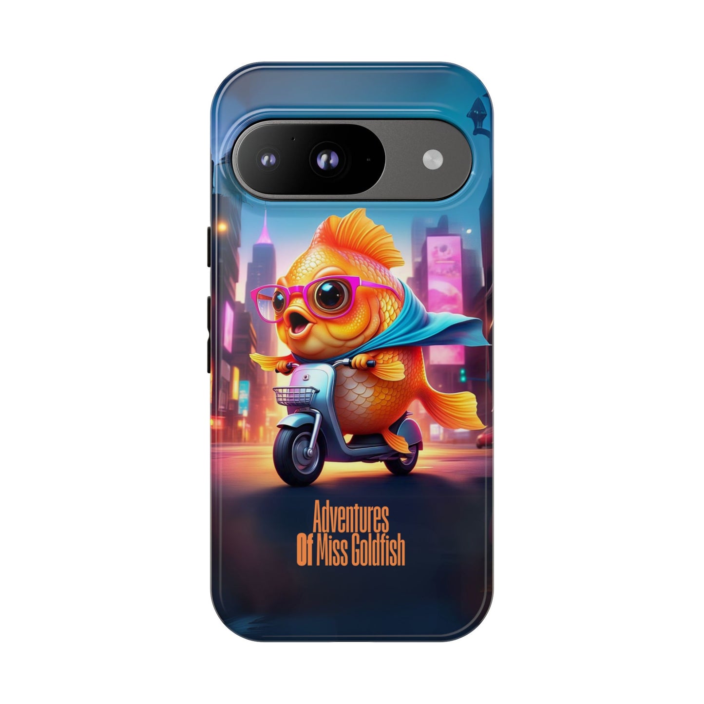 Adventures of Miss Goldfish Phone Case - Fun & Colorful Tough Cover for Fish Lovers