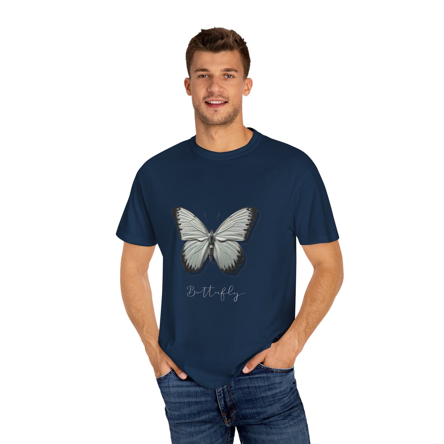 Butterfly Unisex Garment-Dyed T-Shirt – Nature-Inspired Casual Wear