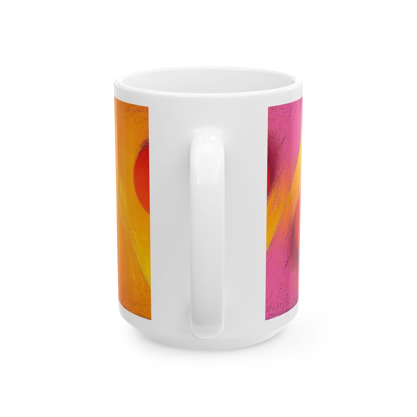 Vibrant Ceramic Coffee Mug - Colorful Geometric Design, 11oz & 15oz