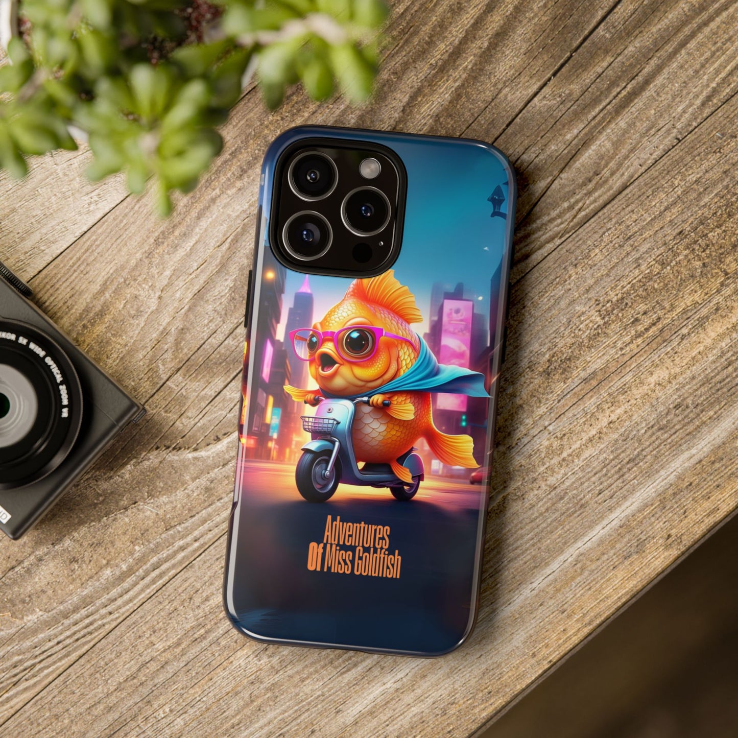 Adventures of Miss Goldfish Phone Case - Fun & Colorful Tough Cover for Fish Lovers