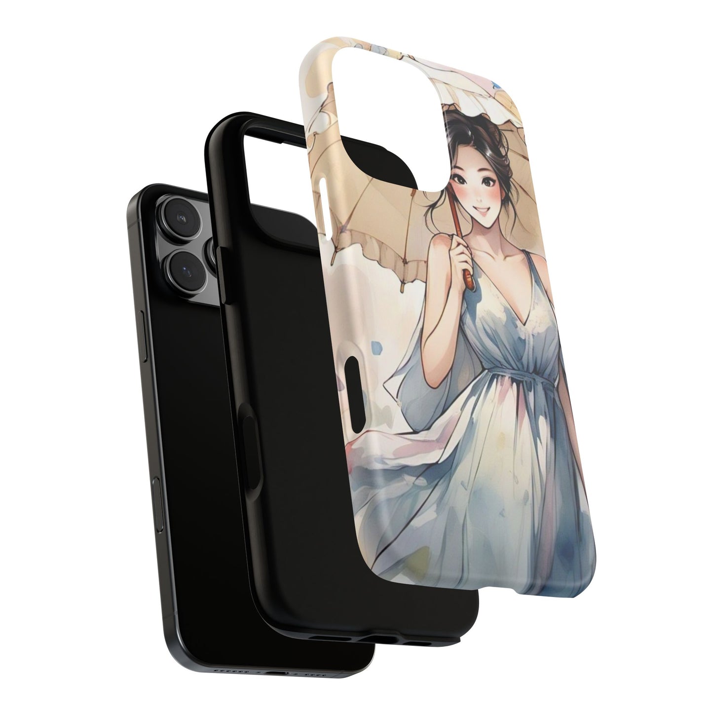 Elegant Floral Phone Case with Umbrella Design