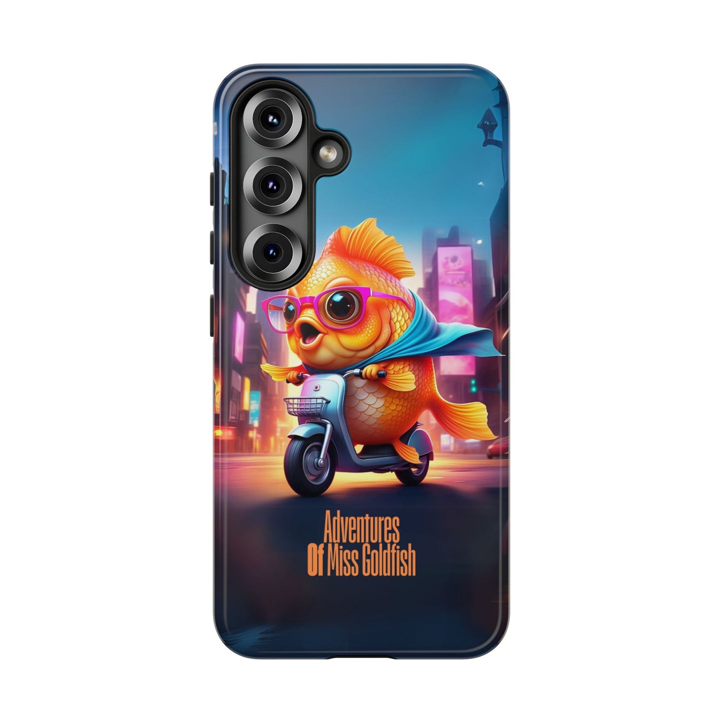 Adventures of Miss Goldfish Phone Case - Fun & Colorful Tough Cover for Fish Lovers