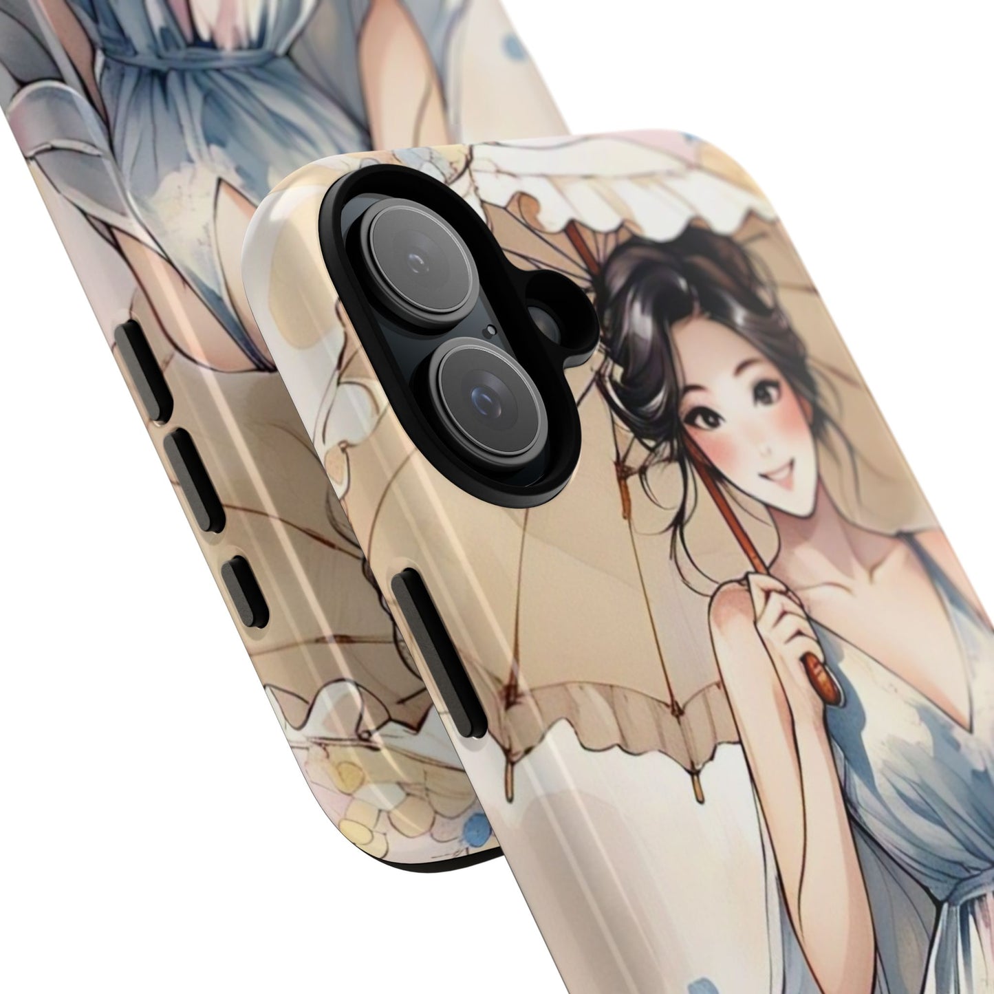 Elegant Floral Phone Case with Umbrella Design