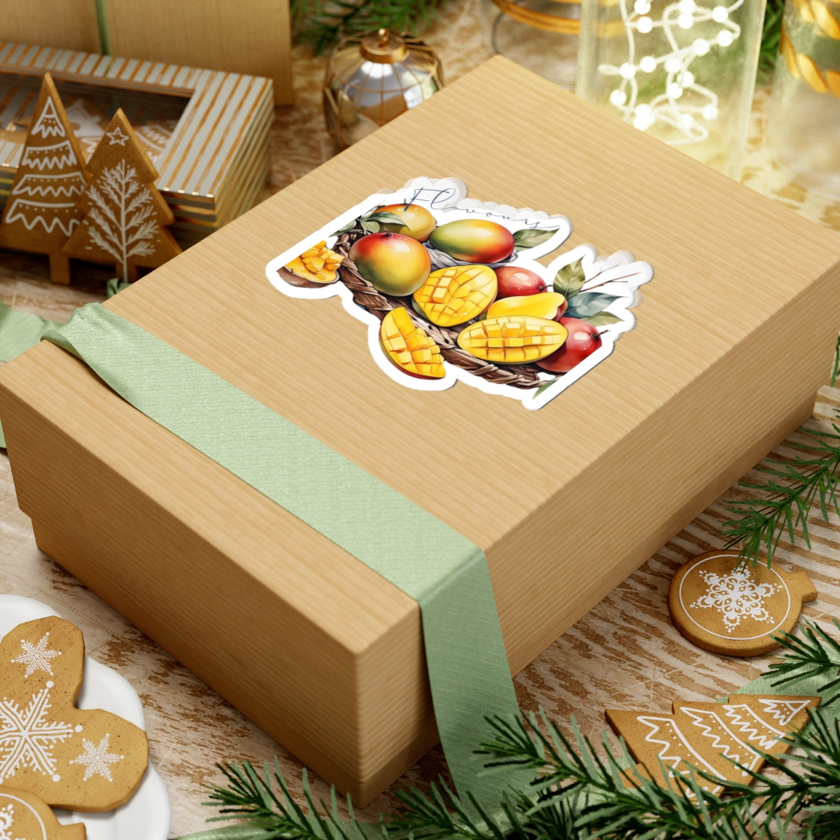 Fruits Kiss-Cut Stickers - Vibrant Mango & Cherry Designs for Laptops, Journals, and Gifts