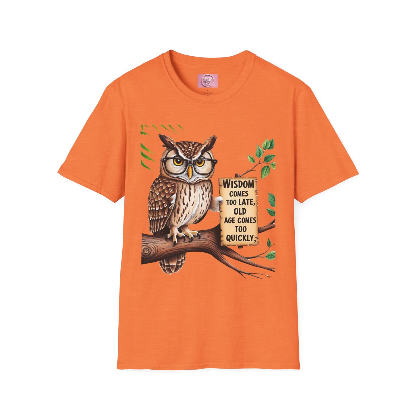 Wisdom Owl Unisex Softstyle T-Shirt - Inspirational Nature Tee