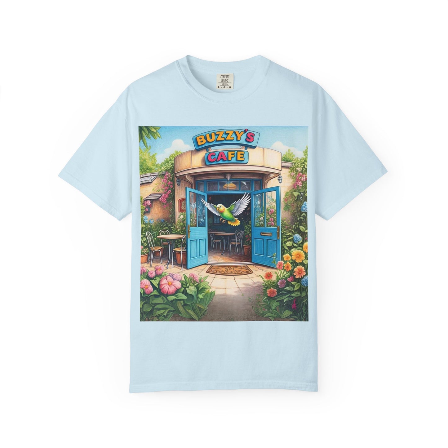 Buzzy's Cafe Unisex Garment-Dyed T-Shirt - Vibrant Summer Vibes