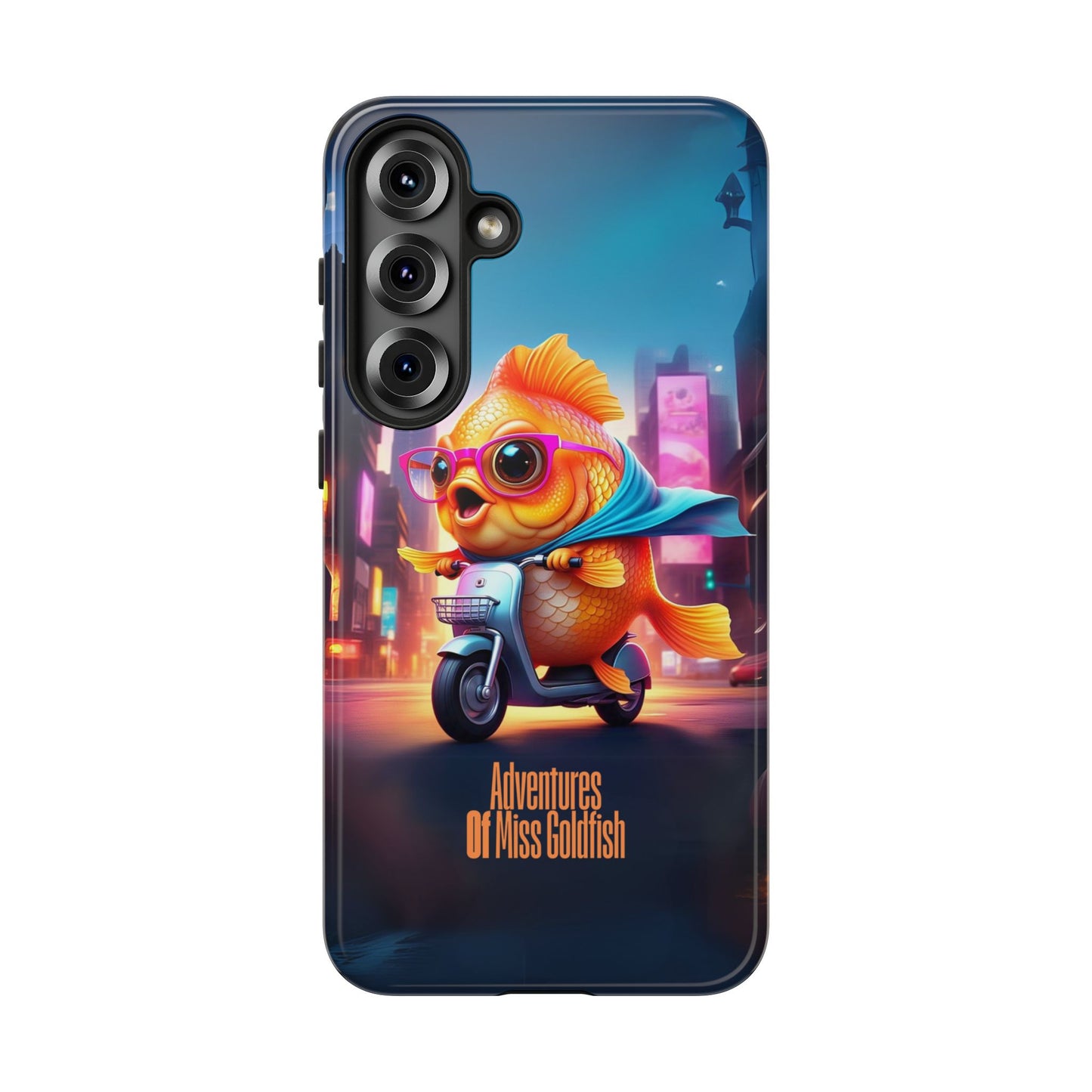 Adventures of Miss Goldfish Phone Case - Fun & Colorful Tough Cover for Fish Lovers