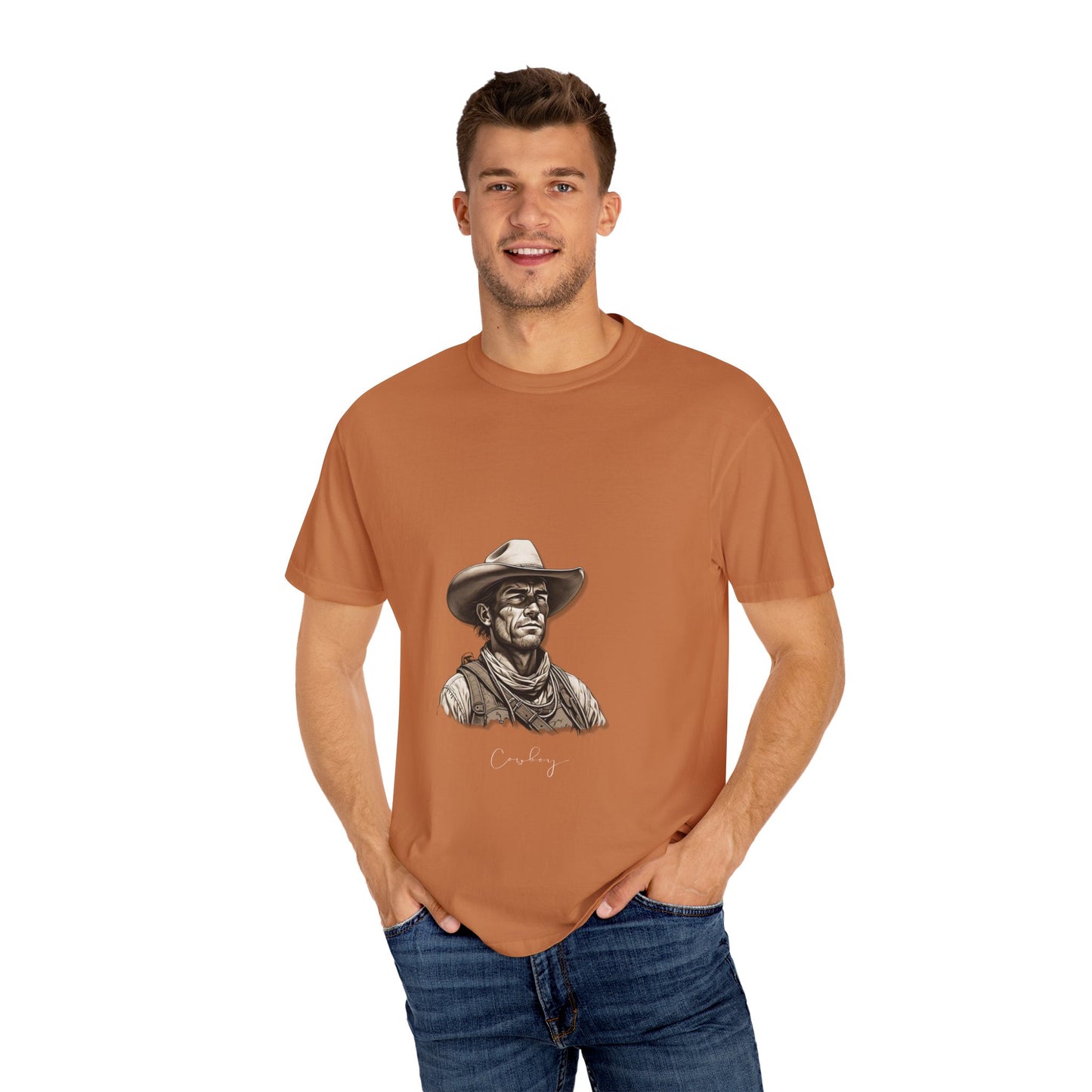 Rustic Cowboy Graphic T-Shirt for Western Aficionados